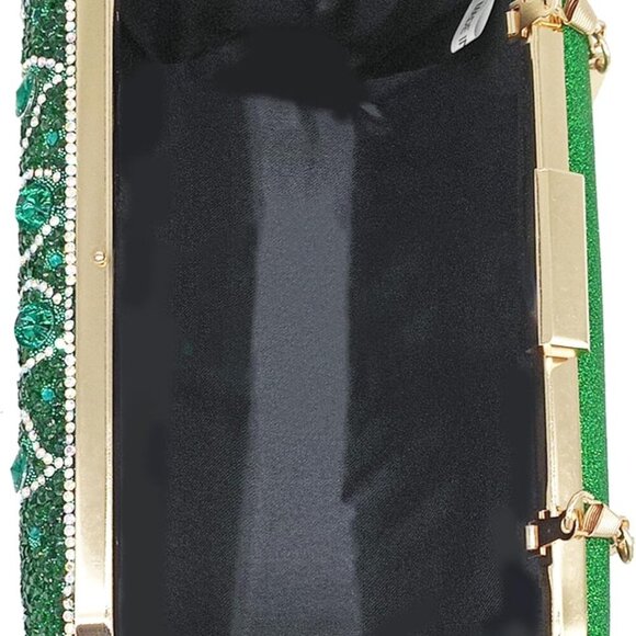 Rhinestone Clutch Purses for Women Evening Wedding Formal - Round Pearl Clasp Ha - Picture 5 of 7